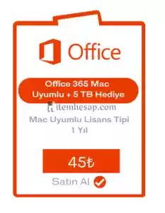 Office 365 Mac Uyumlu + 5 TB Hediye