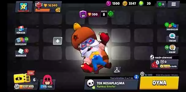 16.5 K Tam Kasmalık 20 Elmaslı Brawl Stars Hesap