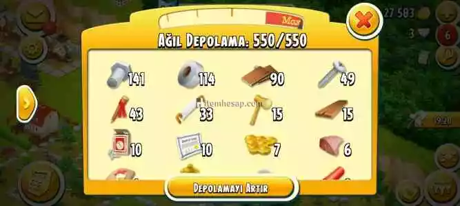 Hayday 44Lvl Bir Çok Dekorasyonlu Hesap