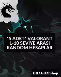 *5 Adet* Valorant 1-10 Seviye Arası Random Hesaplar