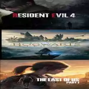 Resident Evil 4 Remake + The Last Of Us Part 1 + Hogwarts Legacy