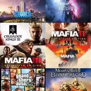 GTA 5 + Battlefield 5 + Mafia Trilogy + Bannerlord TEK HESAP
