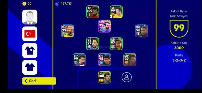 Pes 2023 Hesap 99 3010 Mükemmel