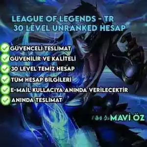 ⭐️Lol Tr 50-70K Öz 30 Level Unranked Hesap⭐️