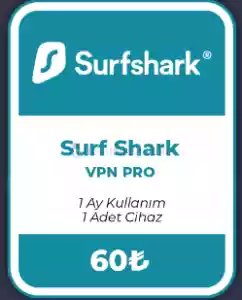 Surfshark 1 Aylık Premium Üyelik Vpn