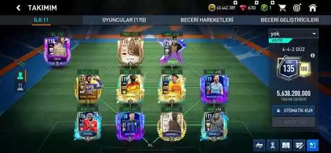 Fifa Mobile 135 Gen Hesap