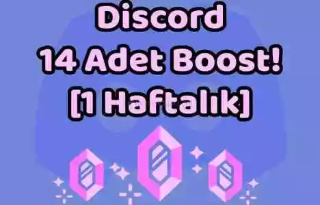 Anlık | 1 Haftalık Discord 14X Boost | Garanti