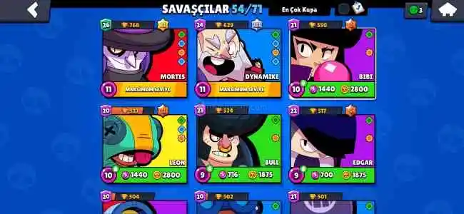 Brawl Stars Dolu Hesap