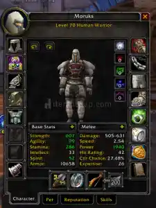 World Of Warcraft Classic Northrend Heroic Upgrade 70 Level Human Warrior