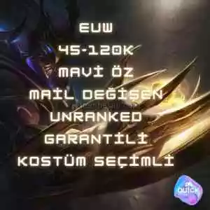 ⭐️Euw+45K Kostüm Seçimli 30 Lvl Unranked⭐️