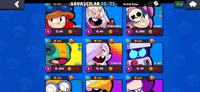 Brawl Stars 9800 Kupa Hesap