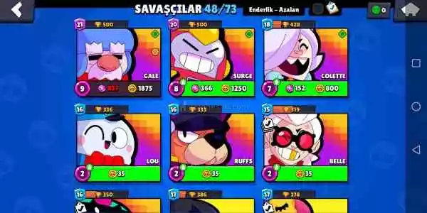 20 K Brawl Stars Hesap 65 Tl