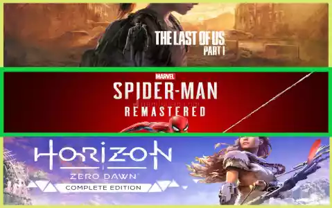 The Last of Us Part I + Spiderman Remastered + Horizon Zero Dawn