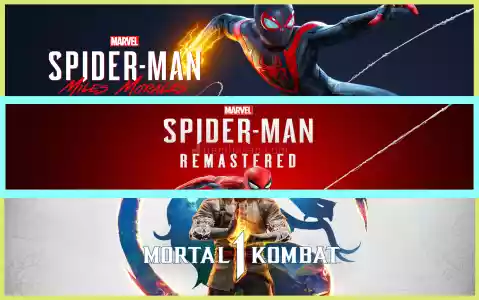 Miles Morales + Spiderman Remastered + Mortal Kombat 1