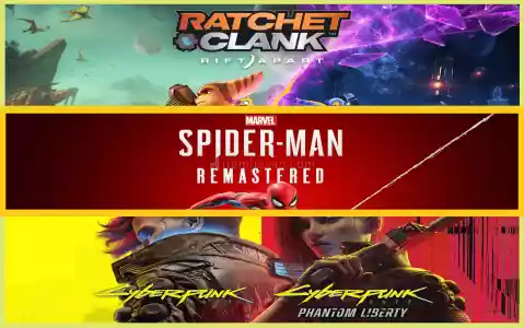 Ratchet & Clank: Rift Apart  + Spiderman Remastered + Cyberpunk 2077 Phantom Liberty