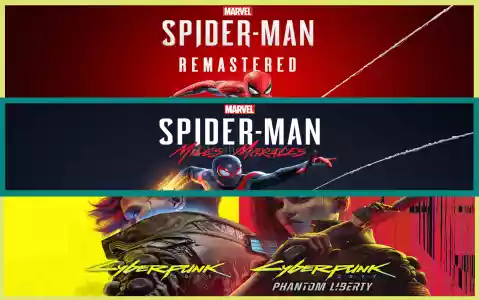 Spiderman Remastered + Miles Morales + CyberPunk 2077 Phantom Liberty