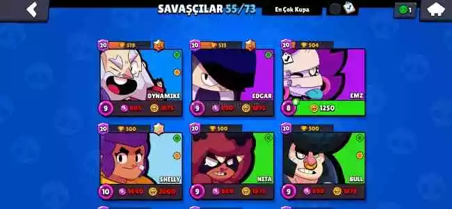 Brawl Stars Satılık Hesap 20.573 Kupa