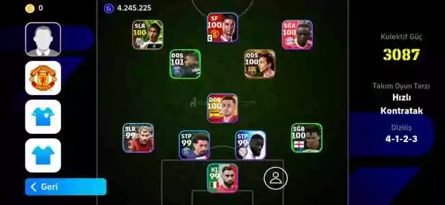 3090 Kollektif Güçlü E Football Pes Mobile Hesap