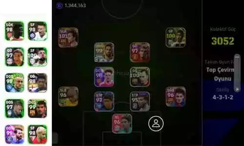 Pes Mobile Satılık Hesap Kolektif Güç:3052