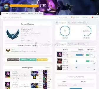 30+ Level Platin 4 Fresh Smurf Mail Onaysız 60 Winrate