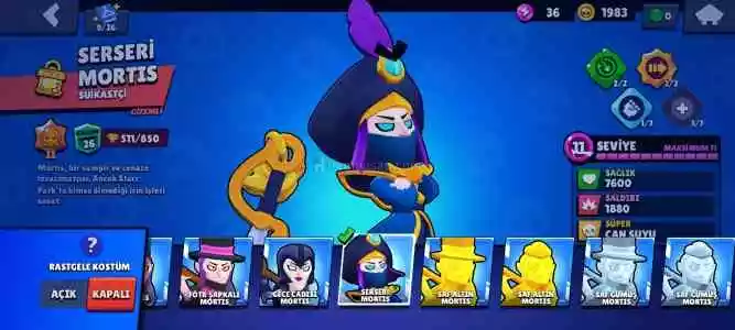 Brawl Stars Bol Skinli 20K Kupa Hesap