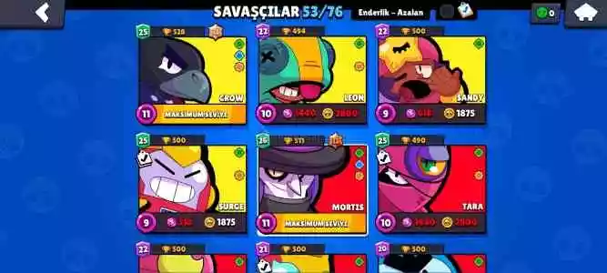 Brawl Stars Bol Skinli 20K Kupa Hesap