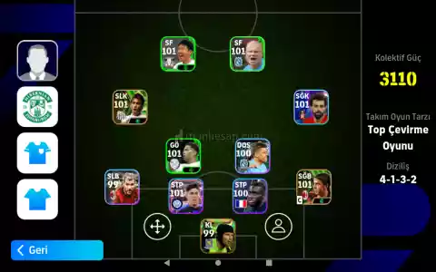 E Football Pes 3110 Kolektif Güçlü Hesap