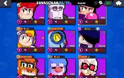 Brawl Stars 10 K Kupalı 36 Karakterlik Uygun Ve Ğüvenilir Hesap