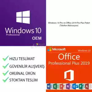 Windows 10 Pro Ve Office 2019 Pro Plus Paket (Telefon Aktivasyon)