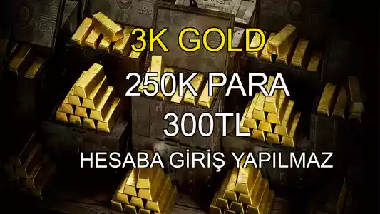 Rdr2 Onlıne 3K Gold + 250K Para 300Tl