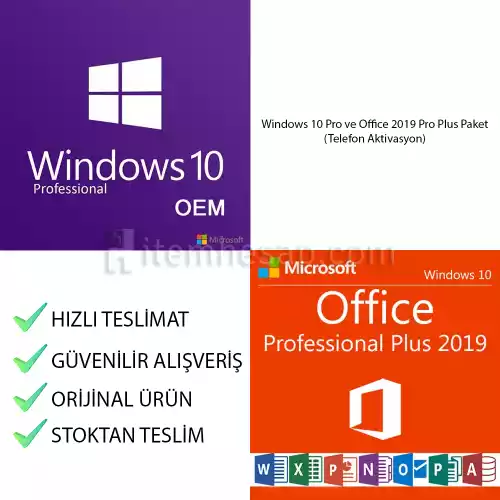 Windows 10 Pro Ve Office 2019 Pro Plus Paket Telefon Aktivasyon Satın Al 31588 İtemhesap 1683