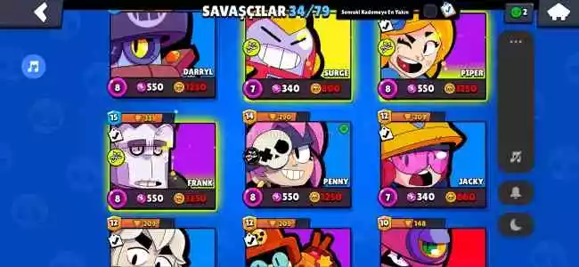 Brawl Stars Hesabı 10.500Kupa