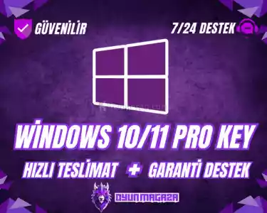 Windows 10/11 Pro Key + Garanti Destek