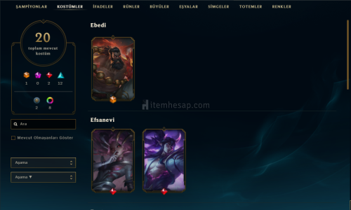 158 Seviye Lol Hesabı (Hesapta 2475 Rp Ve 10,8B Mavi Öz Vardır)