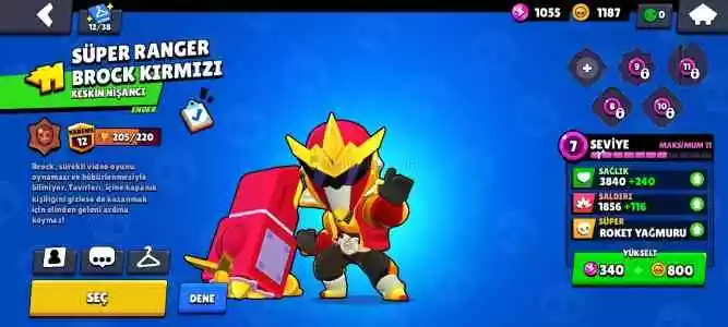 Brawl Stars Hesap Serseri Mortis ,Mavi Ve Kırmızı Anger Brock Garantili