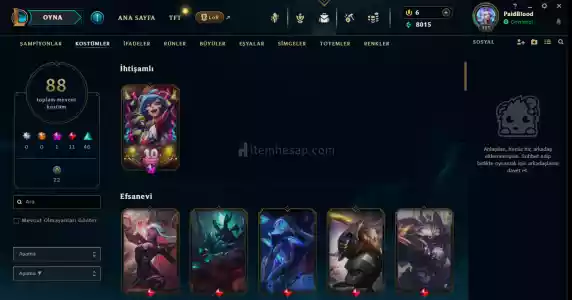 Tüm Şampiyonlar Açık 322 Lvl Plat 2 Hesap