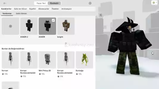 Roblox Uygun Fiyatlı Aksesuar Ve Kıyafet Dahil 20 Civarı  İtem