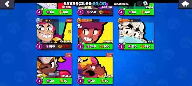 Brawl Pass Plus Brawl Stars 44 Karakterli 12K Hesap 4 Efsanevi