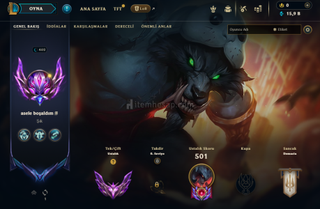 114 Şampiyon 402 Lvl 67 Kostüm Master Elo Acil Satılık Hesap