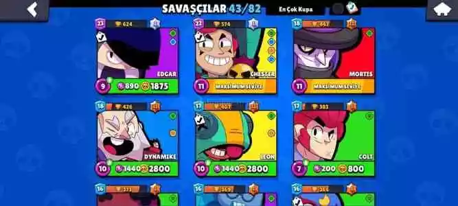 Brawl Stars Harika Hesap Leon Var 97 Elmas Var