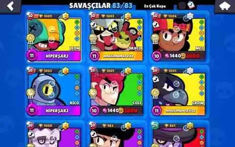 Brawl Stars 56.200 Kupalı Hesap