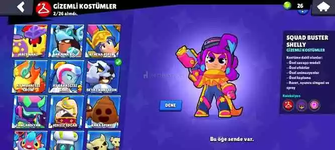 31K +120 Kostümlü 6 Brawl Pass Açılmış Hesap