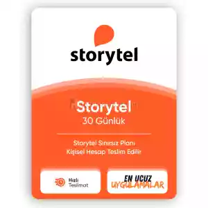 Aylık Storytel Kişisel Hesap + 1 Aylık Garanti