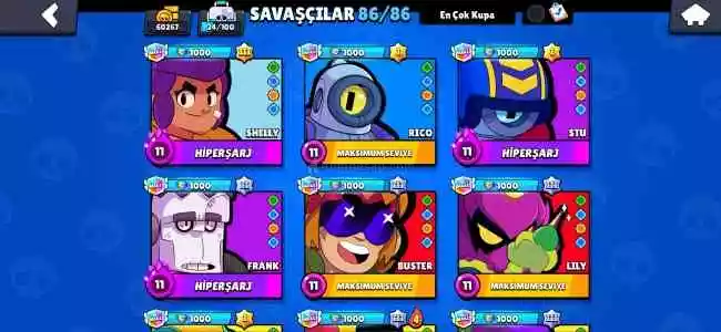 Brawl Stars 60K Hesap Satışı