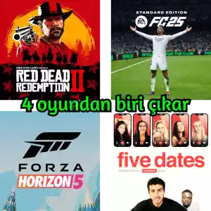 Bu 4 oyundan biri⭐FC25-RDR2-FH5-FiveD⭐Steam Key