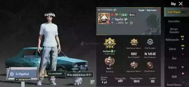 14 Destansı 7 Yukseltilebilir Silah 65Sv Pubg Mobile Hesabı