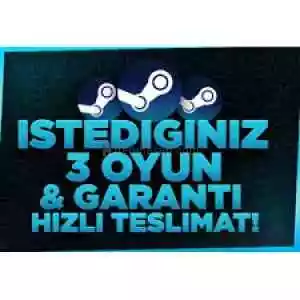 ⭐Steam İstediğiniz 3 Oyun/6 Ay Garanti⭐