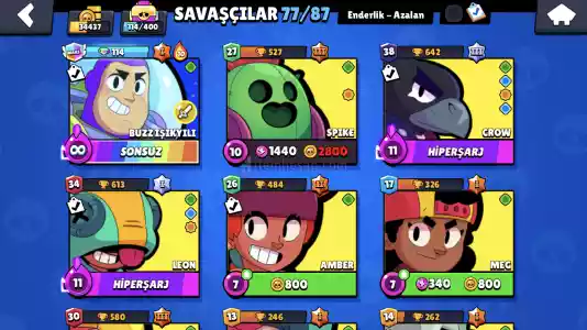 34 K 77 Karakter Brawl Stars Hesabı