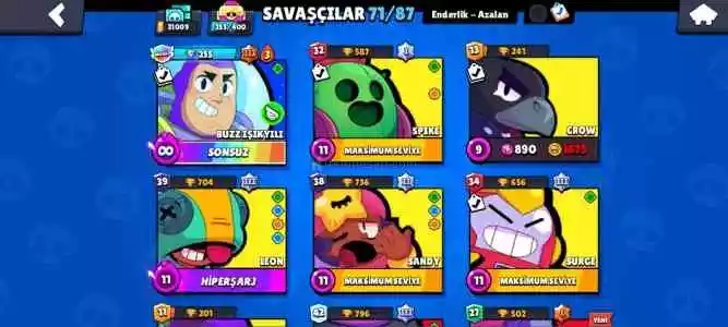 Brawl Stars 31K Kupa 71 Karakter