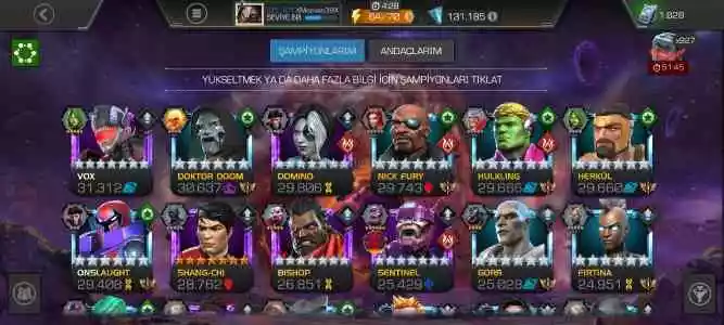 Marvel Şampiyonlar Turnuvası Hesap